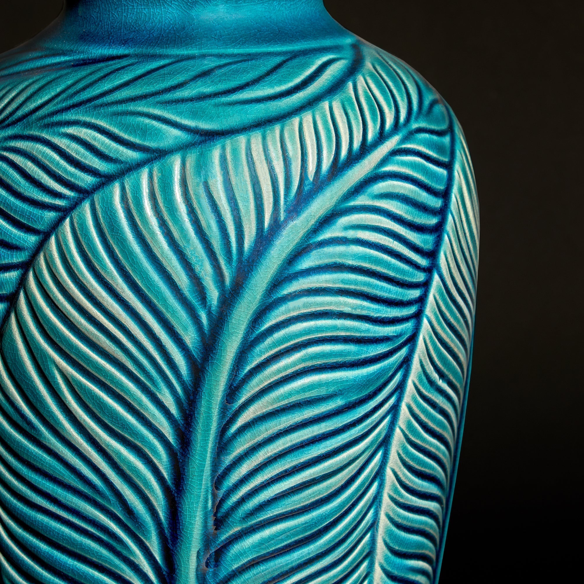 Smaller Bonello bedside lamp in blue
