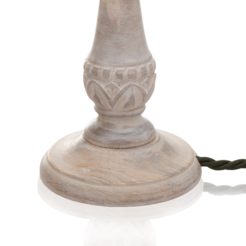 Ginger table lamp in natural whitewash